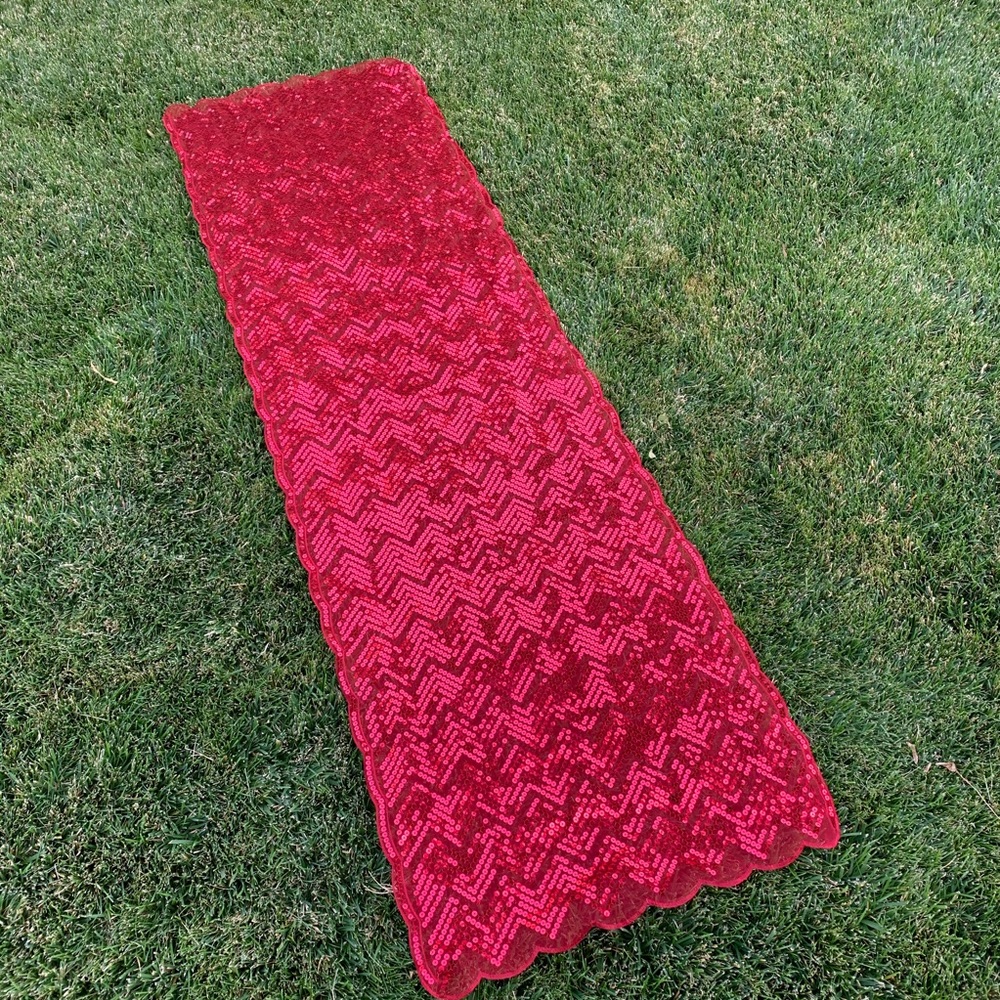 My Christmas Yves Scarf sequins on voile 23“ x 6‘1